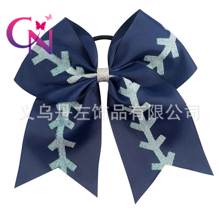 Wholesale hairpin cloth football kids bow baseball cheerleader JDC-HS-Danzuo014