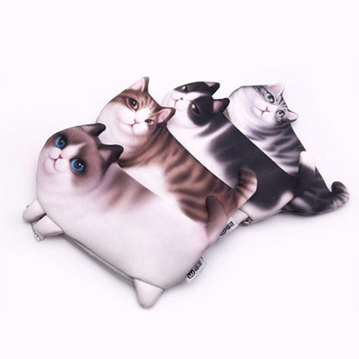 Bolsas al por mayor de lápiz Polyéster dibujos animados creativos de la impresión gato jdc-pb-donglej010