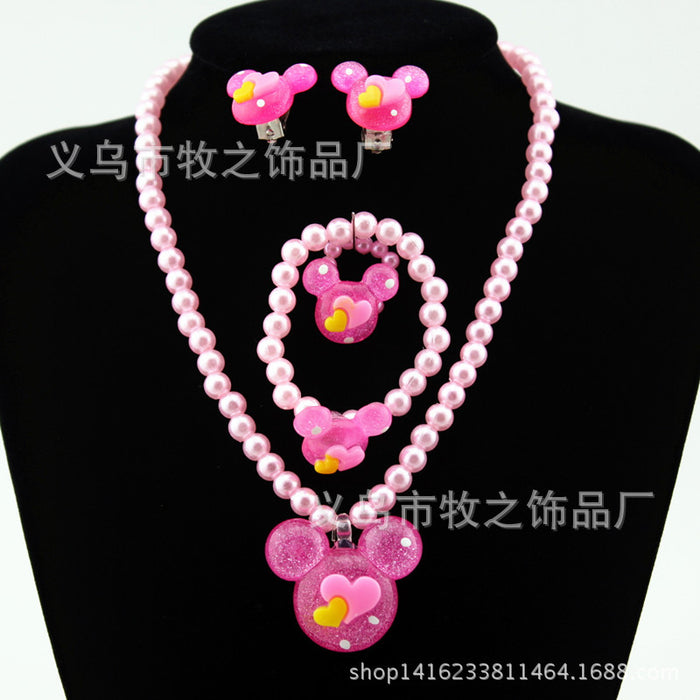 Wholesale Necklace Bracelet Set of Four Imitation Pearl Necklace Set MOQ≥3 JDC-NE-Shangd007