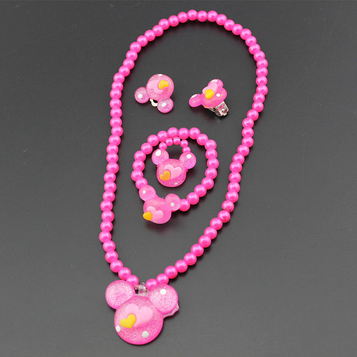 Ensemble bracelet de collier en gros de quatre colliers de perle d'imitation moq ≥3 jdc-ne-shangd007