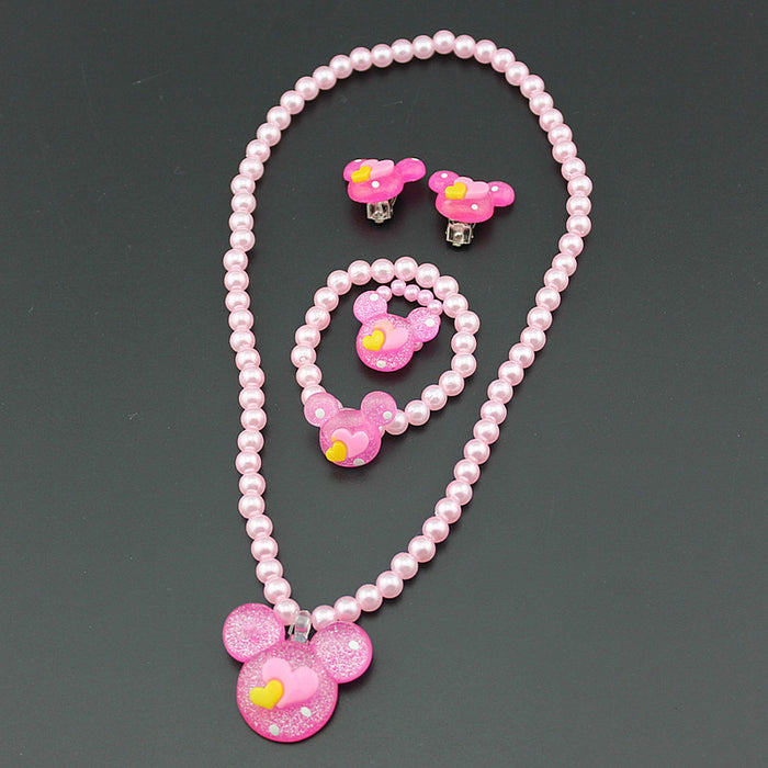 Wholesale Necklace Bracelet Set of Four Imitation Pearl Necklace Set MOQ≥3 JDC-NE-Shangd007