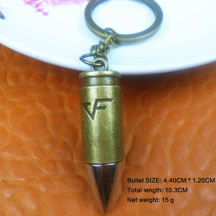 Llavero de bala de bronce verde vintage al por mayor MOQ≥10 JDC-KC-SMENG002