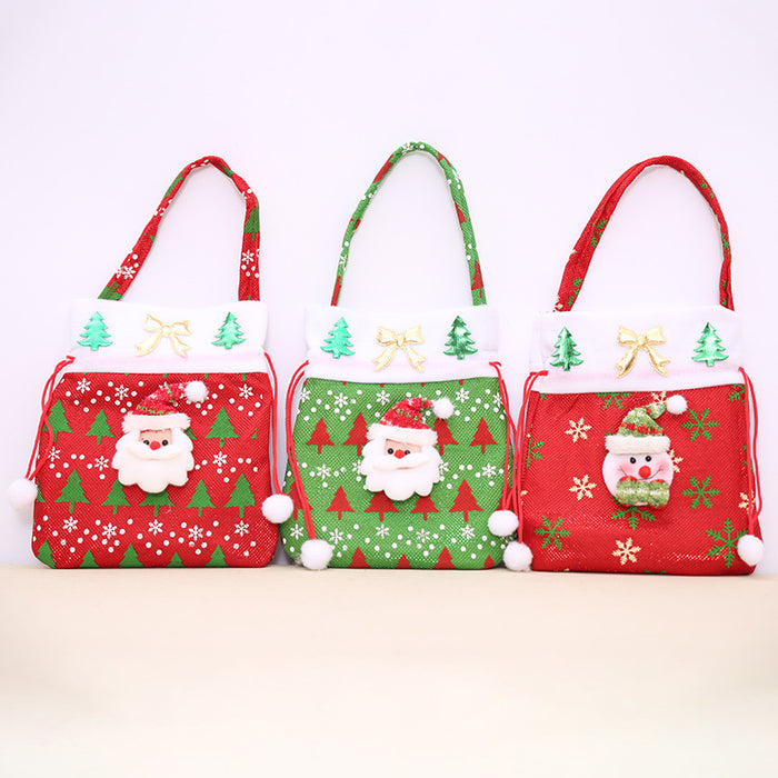 Wholesale Jewelry Wrapping Cloth Christmas Sack Cartoon Gift Bag JDC-JP-HB005