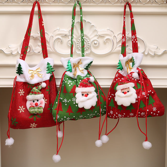 Wholesale Jewelry Wrapping Cloth Christmas Sack Cartoon Gift Bag JDC-JP-HB005