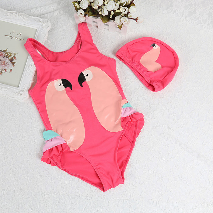 Wholesale swimsuit girls one piece sunscreen middle and small children JDC-SW- baiy001