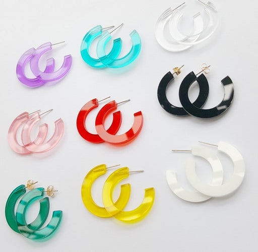 Jewelry WholesaleWholesale acrylic round earrings JDC-ES-XUEP021 Earrings 雪帕 %variant_option1% %variant_option2% %variant_option3%  Factory Price JoyasDeChina Joyas De China