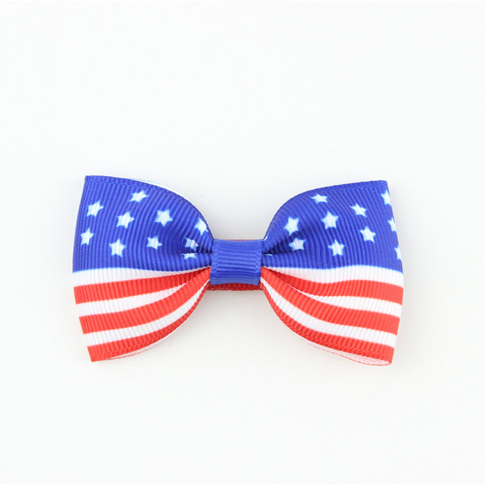Wholesale 4th of July Independence Day Bows Hair Clips Baby Hairpins MOQ≥2  JDC-HC-HaoC004