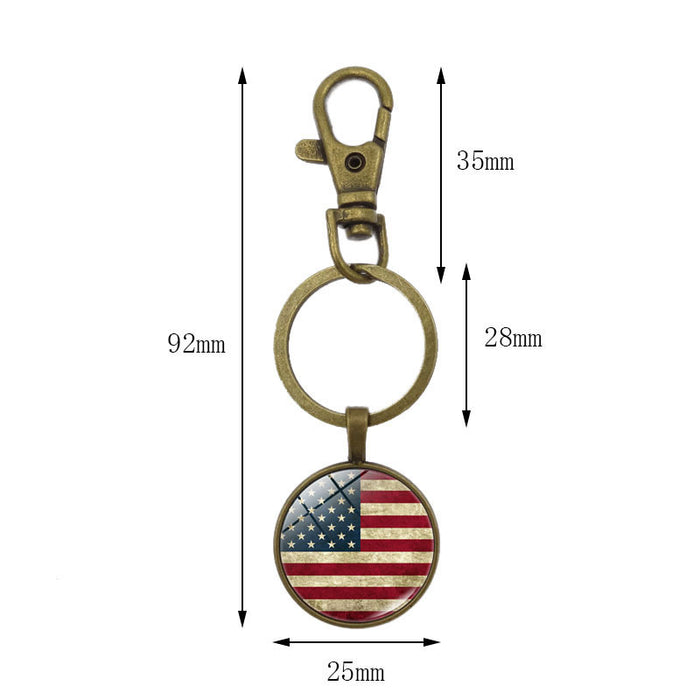 Wholesale 4th of July American Flag Metal Independence Day Keychain JDC-KC-XuS018