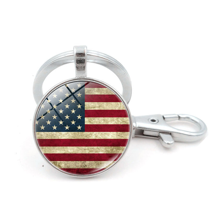Wholesale 4th of July American Flag Metal Independence Day Keychain JDC-KC-XuS018