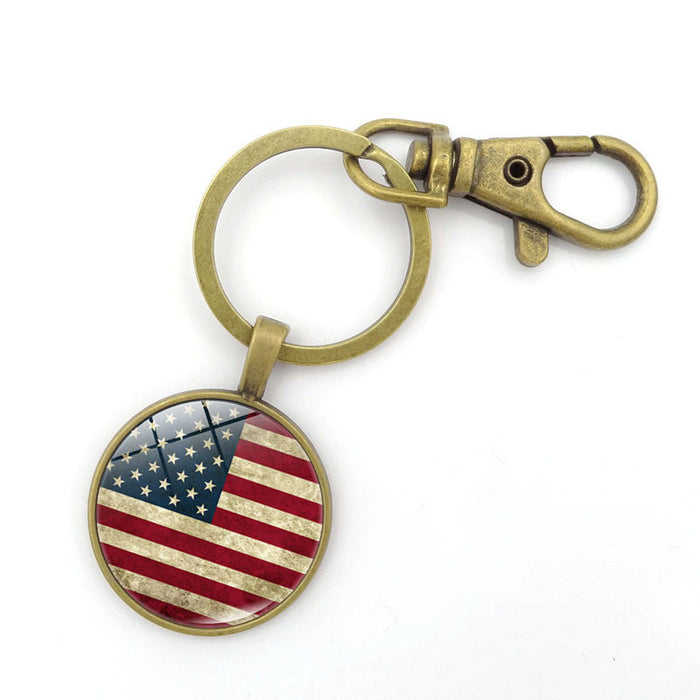 En gros 4 juillet Flag American Metal Independence Day Keychain JDC-KC-XUS018