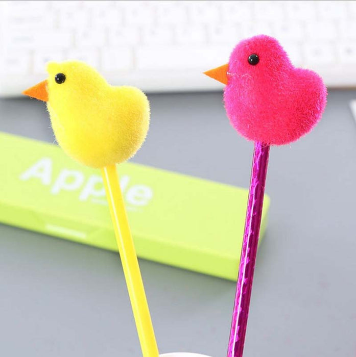 Wholesale Ballpoint Pen Plastic Flocking Cute Creative Chicken Shape JDC-BP-CaiW001
