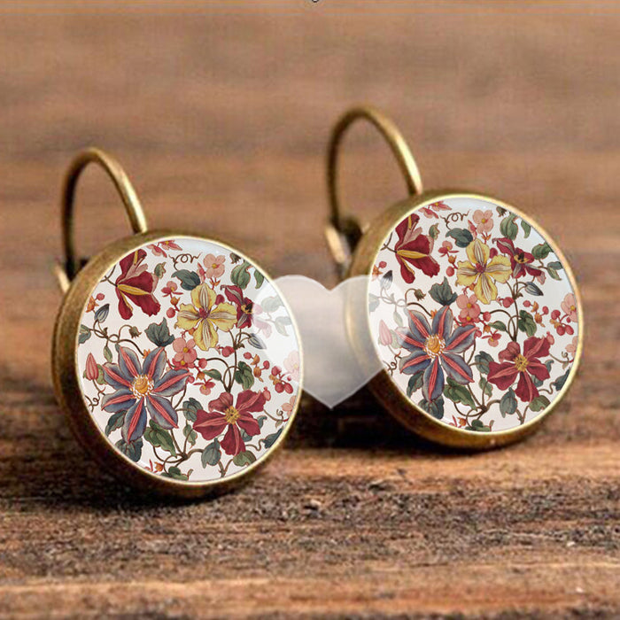 Wholesale chrysanthemum earrings time gem earrings diy MOQ≥2 JDC-ES-Fangt006