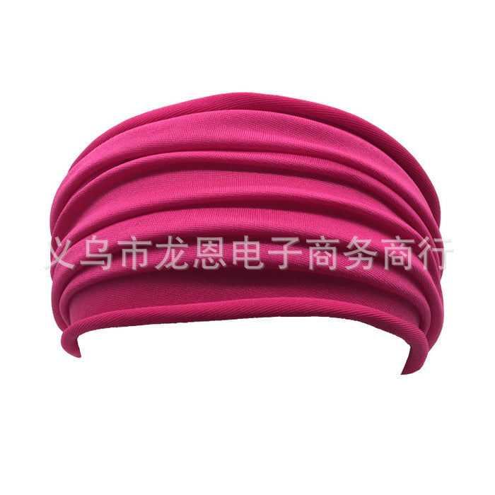 Wholesale Headband Fabric Ladies Pleated Fashion Mom Super Wide Headband JDC-HD-LEN001