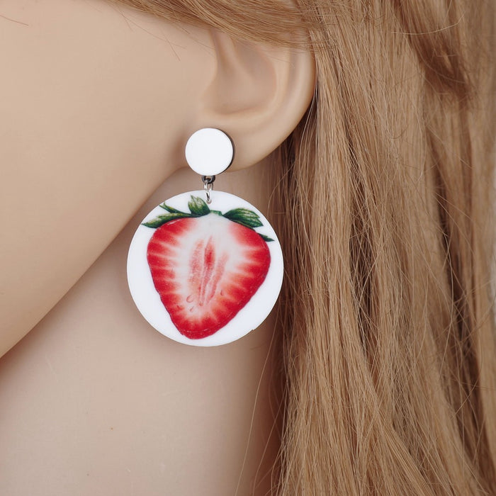 Jewelry WholesaleWholesale temperament sweet strawberry acrylic Earrings JDC-ES-bq230 Earrings 倍强 %variant_option1% %variant_option2% %variant_option3%  Factory Price JoyasDeChina Joyas De China