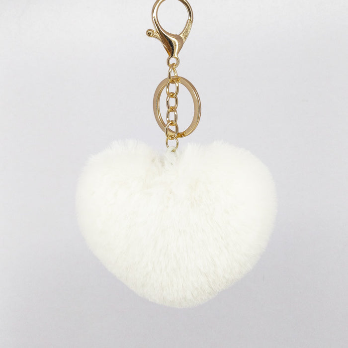 Jewelry WholesaleWholesale imitation rabbit hair love key chain MOQ ≥ 10 JDC-KC-YZ009 Keychains 永泽 %variant_option1% %variant_option2% %variant_option3%  Factory Price JoyasDeChina Joyas De China