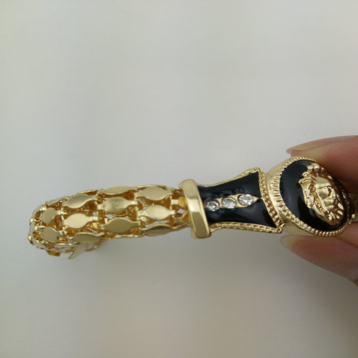 Wholesale Bracelet Alloy Rhinestone Snake Bone Lion Head JDC-BT-ShangH004