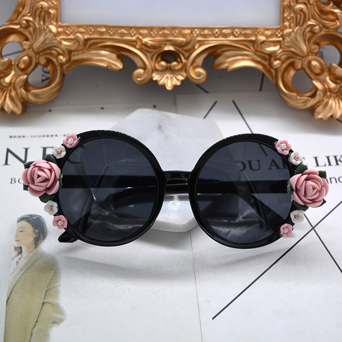 Jewelry WholesaleWholesale Elegant Bow Flower Round Sunglasses JDC-SG-NT007 Sunglasses 妮头 %variant_option1% %variant_option2% %variant_option3%  Factory Price JoyasDeChina Joyas De China