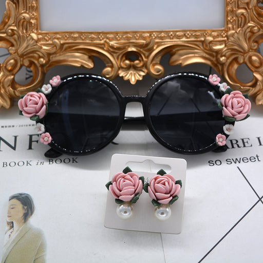 Jewelry WholesaleWholesale Elegant Bow Flower Round Sunglasses JDC-SG-NT007 Sunglasses 妮头 %variant_option1% %variant_option2% %variant_option3%  Factory Price JoyasDeChina Joyas De China