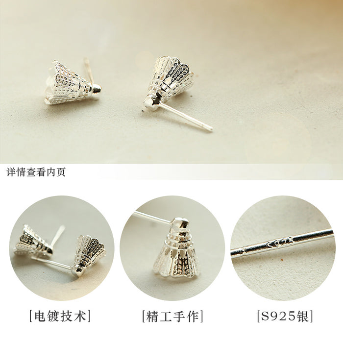 Wholesale Earrings Silver Badminton Stud Earrings JDC-ES-Congz029