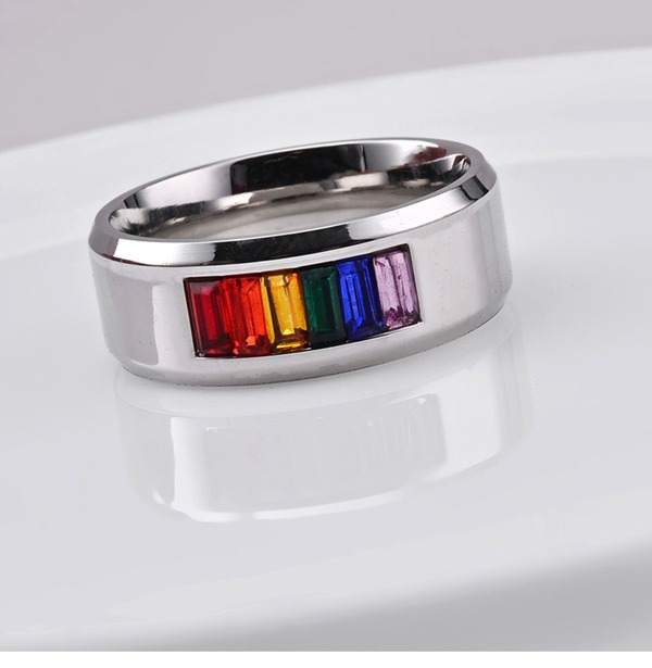 Jewelry WholesaleWholesale titanium steel gay rainbow ring JDC-RS-QianF016 Rings 千风 %variant_option1% %variant_option2% %variant_option3%  Factory Price JoyasDeChina Joyas De China