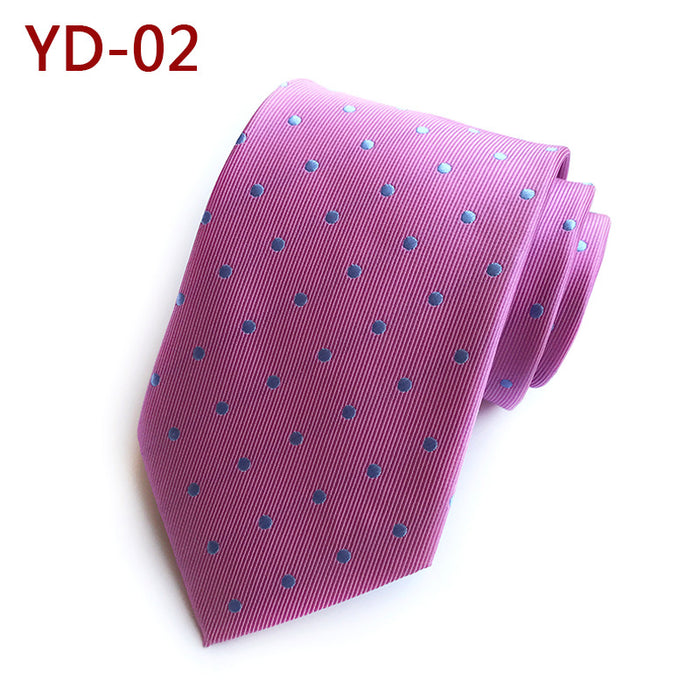 Wholesale polyester silk assorted polka dot tie polka dot men's tie JDC-TIE-YonF003