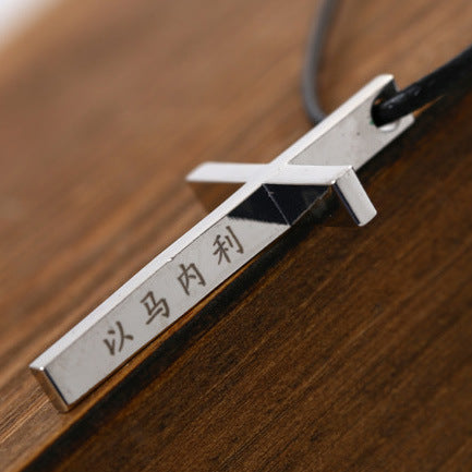 Wholesale Men's Crystal Cross Pendant Silver Gold Black Domineering Pendant Necklace JDC-NE-yijian002