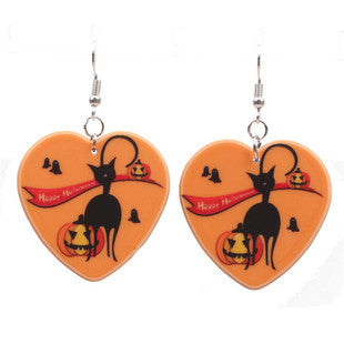 Wholesale Halloween Acrylic Skull Heart Earrings JDC-ES-ML077