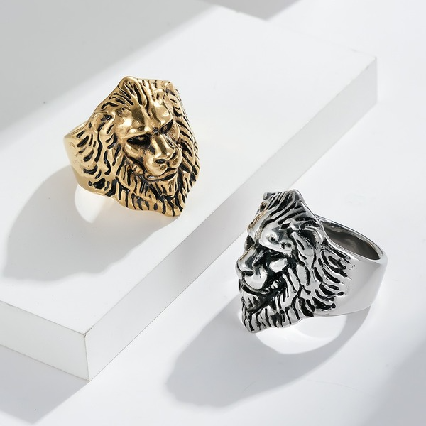 Jewelry WholesaleWholesale titanium lion head ring JDC-RS-QianF020 Rings 千风 %variant_option1% %variant_option2% %variant_option3%  Factory Price JoyasDeChina Joyas De China