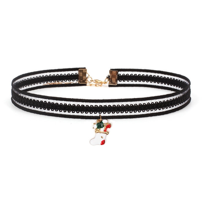 Wholesale Necklace Lace Christmas Choker MOQ≥2 JDC-NE-YiR005