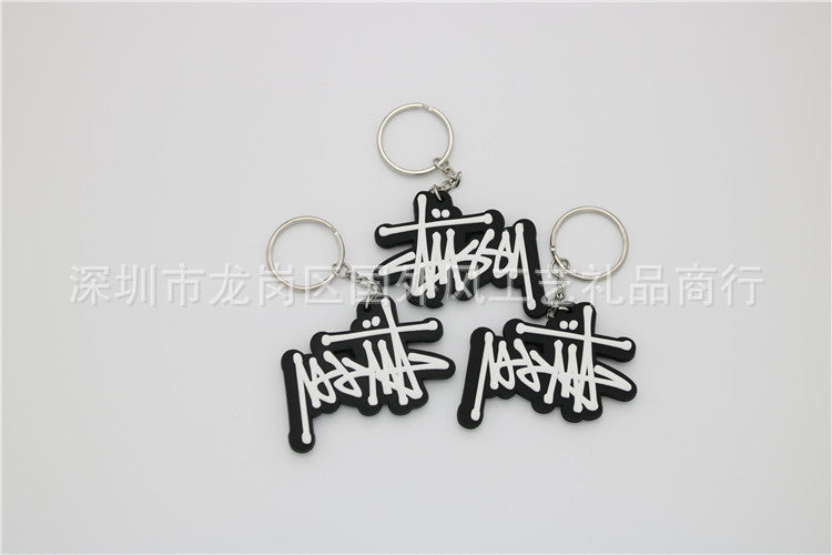 Wholesale Keychain Silicone Double Sided Double Sided Letter Pendant MOQ≥5 (F) JDC-KC-GWF003