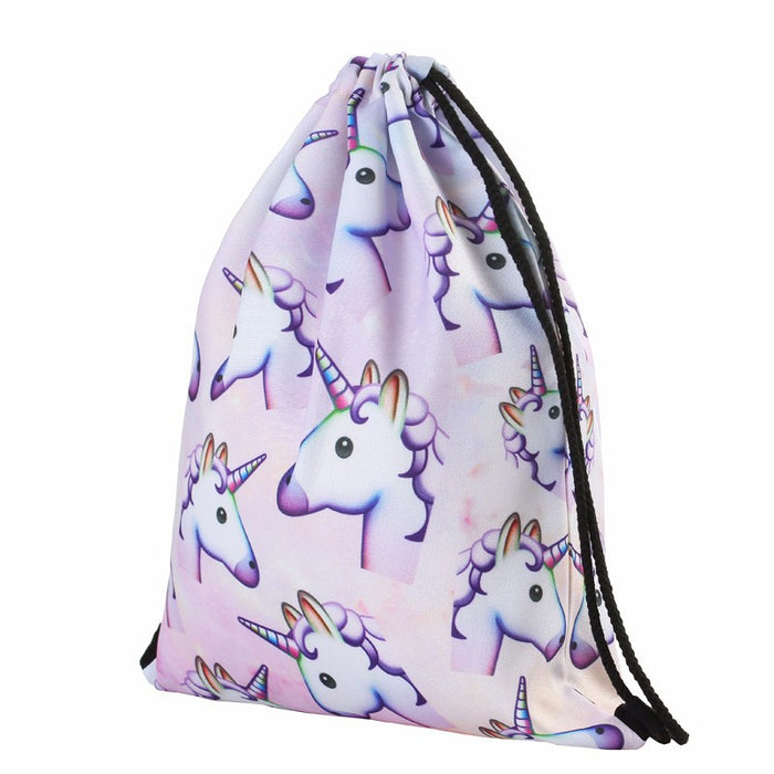 Wholesale polyester unicorn stamp storage stretch stretch bag backpack backpack MOQ≥3 JDC-BP-XinD004