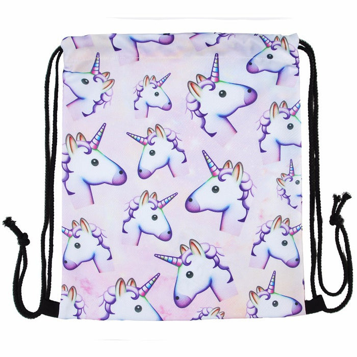Wholesale polyester unicorn stamp storage stretch stretch bag backpack backpack MOQ≥3 JDC-BP-XinD004