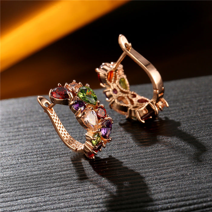 Jewelry WholesaleCrystal Zircon Earrings Fashion Rose Gold Earrings JDC-ES-Kas007 Earrings 卡诗 %variant_option1% %variant_option2% %variant_option3%  Factory Price JoyasDeChina Joyas De China