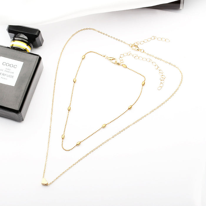 Wholesale Necklace Fashion Double Layer Jewelry Original Single Multilayer Love Pendant JDC-NE-A114