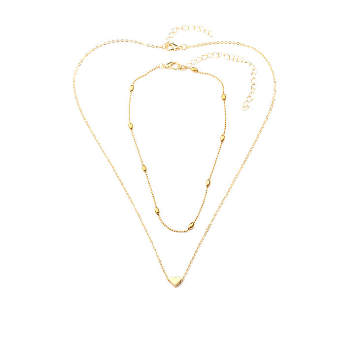 Wholesale Necklace Fashion Double Layer Jewelry Original Single Multilayer Love Pendant JDC-NE-A114