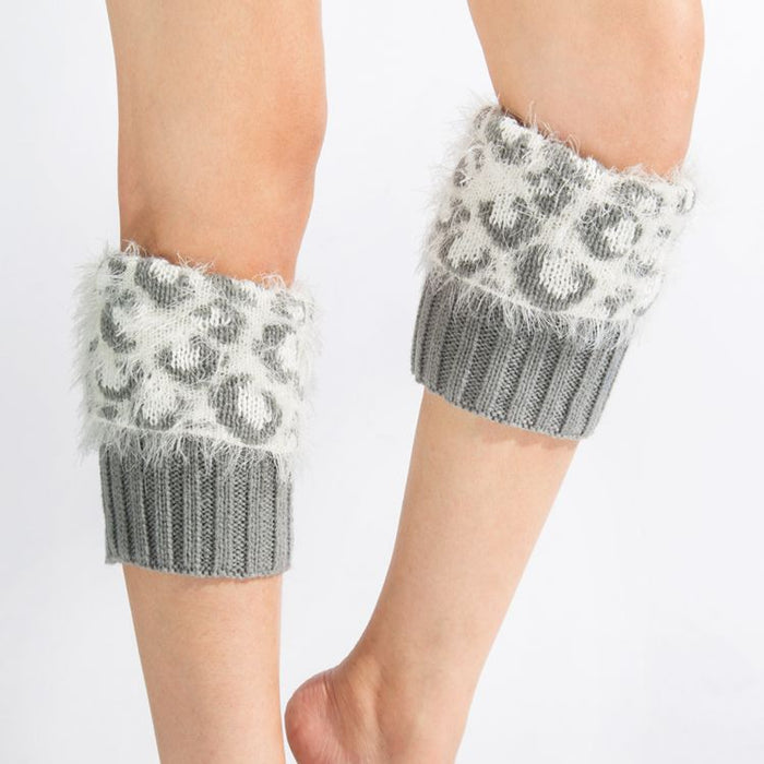 Wholesale Sock Acrylic Leg Sleeve Oversized Knitted Leopard Print MOQ≥3 JDC-SK-MeiXi003
