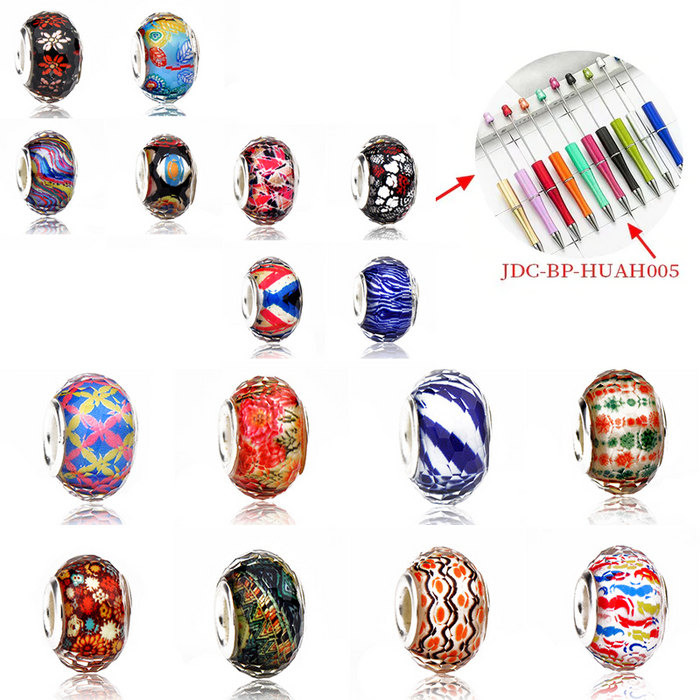 Wholesale 10pcs Bubblegum Beads Resin Beaded Ballpoint Pen DIY Accessories JDC-DIY-ZChun002