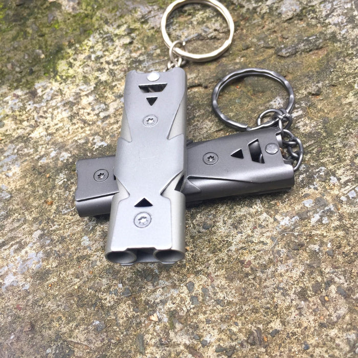 Jewelry WholesaleWholesale Stainless Steel Outdoor Dual Frequency Survival Whistle Keychain JDC-KC-TBQ004 Keychains 童宝琴 %variant_option1% %variant_option2% %variant_option3%  Factory Price JoyasDeChina Joyas De China