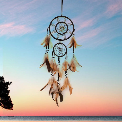 Jewelry WholesaleWholesale Shell Indian Feather ABS Circle Flocking Fabric Dreamcatcher MOQ≥2 JDC-DC-MengS022 Dreamcatcher 萌颂 %variant_option1% %variant_option2% %variant_option3%  Factory Price JoyasDeChina Joyas De China