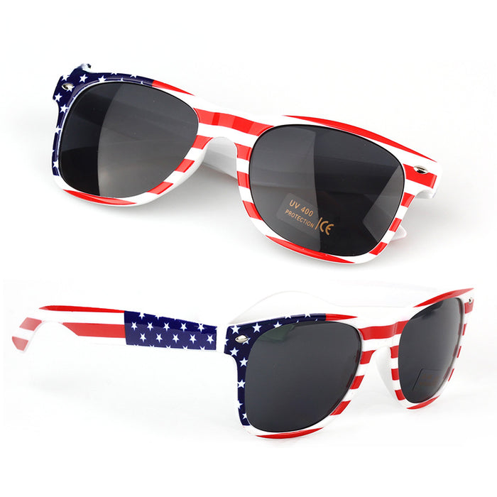 Wholesale 4th of July Classic Rice Nail Transparent American Flag Sunglasses Independence Day JDC-SG-ZuoL001