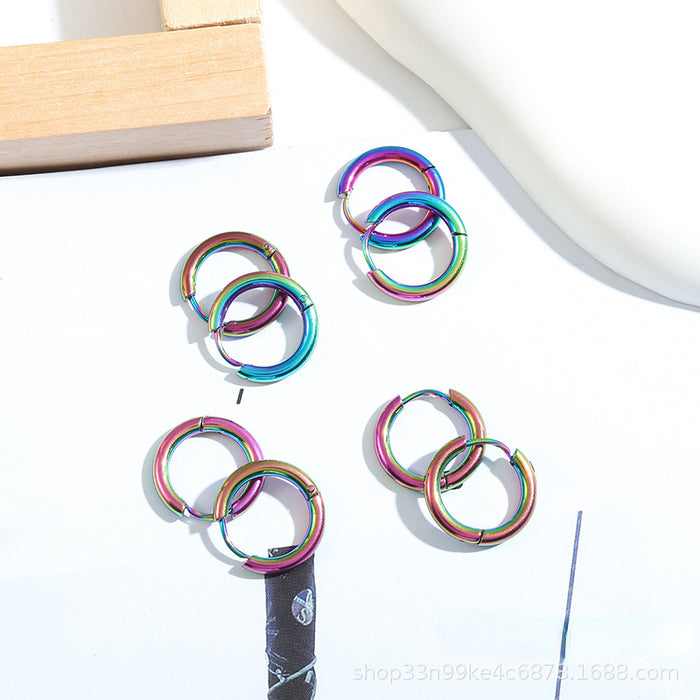 Wholesale earrings titanium steel student punk circle JDC-ES-haoyu003