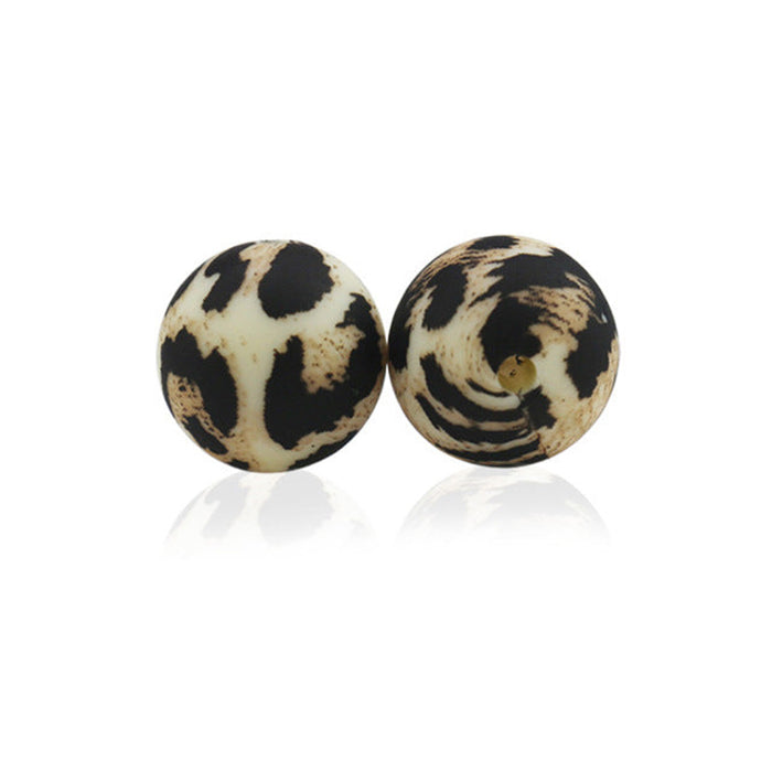 Wholesale 50PCS Colorful Leopard Print Silicone 15mm Beads JDC-BDS-Yumo007