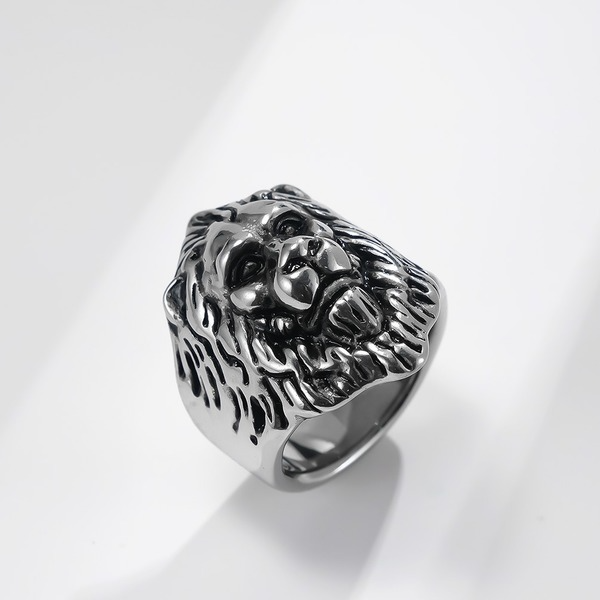 Jewelry WholesaleWholesale titanium lion head ring JDC-RS-QianF020 Rings 千风 %variant_option1% %variant_option2% %variant_option3%  Factory Price JoyasDeChina Joyas De China