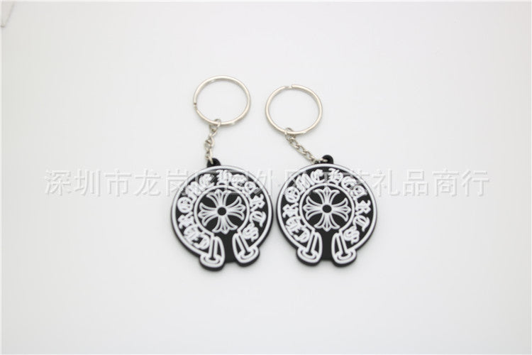 Wholesale Keychain Silicone Double Sided Double Sided Pattern Pendant MOQ≥5 (F) JDC-KC-GWF004
