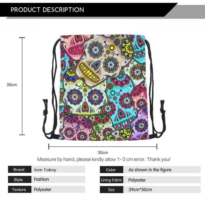 Wholesale polyester skull digital printed drawing backpack backpack MOQ≥3 JDC-BP-XinD001