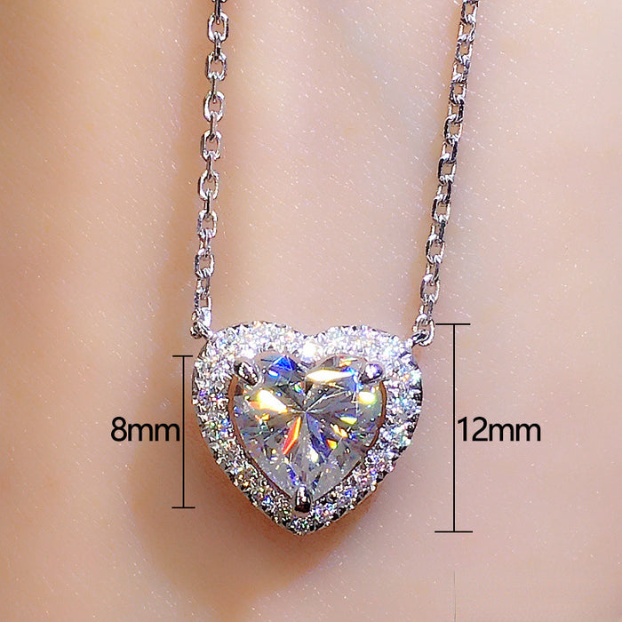 Wholesale Necklace Copper Zircon Heart Shape MOQ≥2 JDC-PREMCAOS-NE-017
