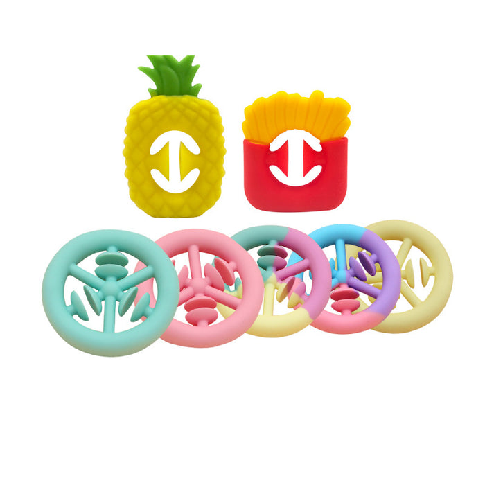 Wholesale Three Rings Multicolor Squeeze Grip Ring Decompression Suction Cup Silicone Toys MOQ≥2 JDC-FT-ChangR003