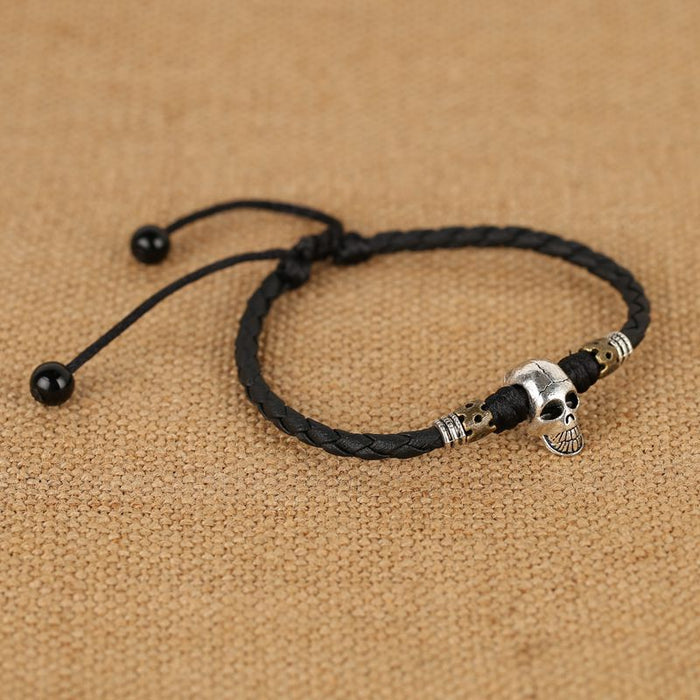 Wholesale red rope skull anklet handmade alloy JDC-AS-PSW002