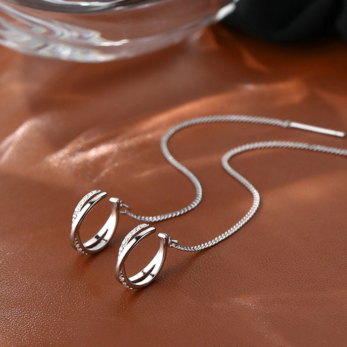Wholesale earrings silver tassel ear wire JDC-ES-congz009