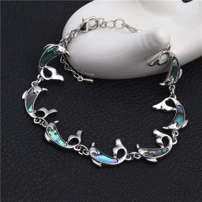 Bracelet de dauphin d'ormeau en gros bracelet coloré MOQ ≥2 JDC-BT-ML064